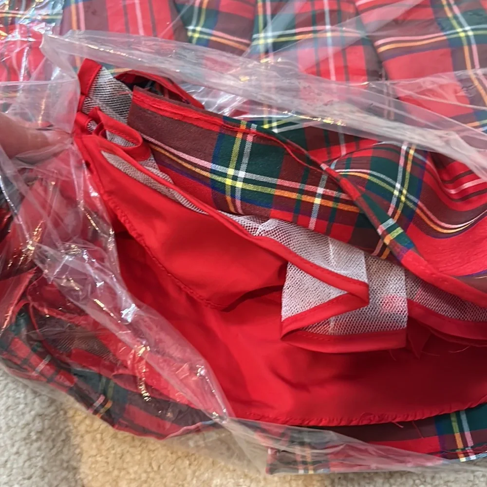 NWT never worn new girls 18 month Christmas plaid dress velvet jacket tartan - Picture 2 of 4